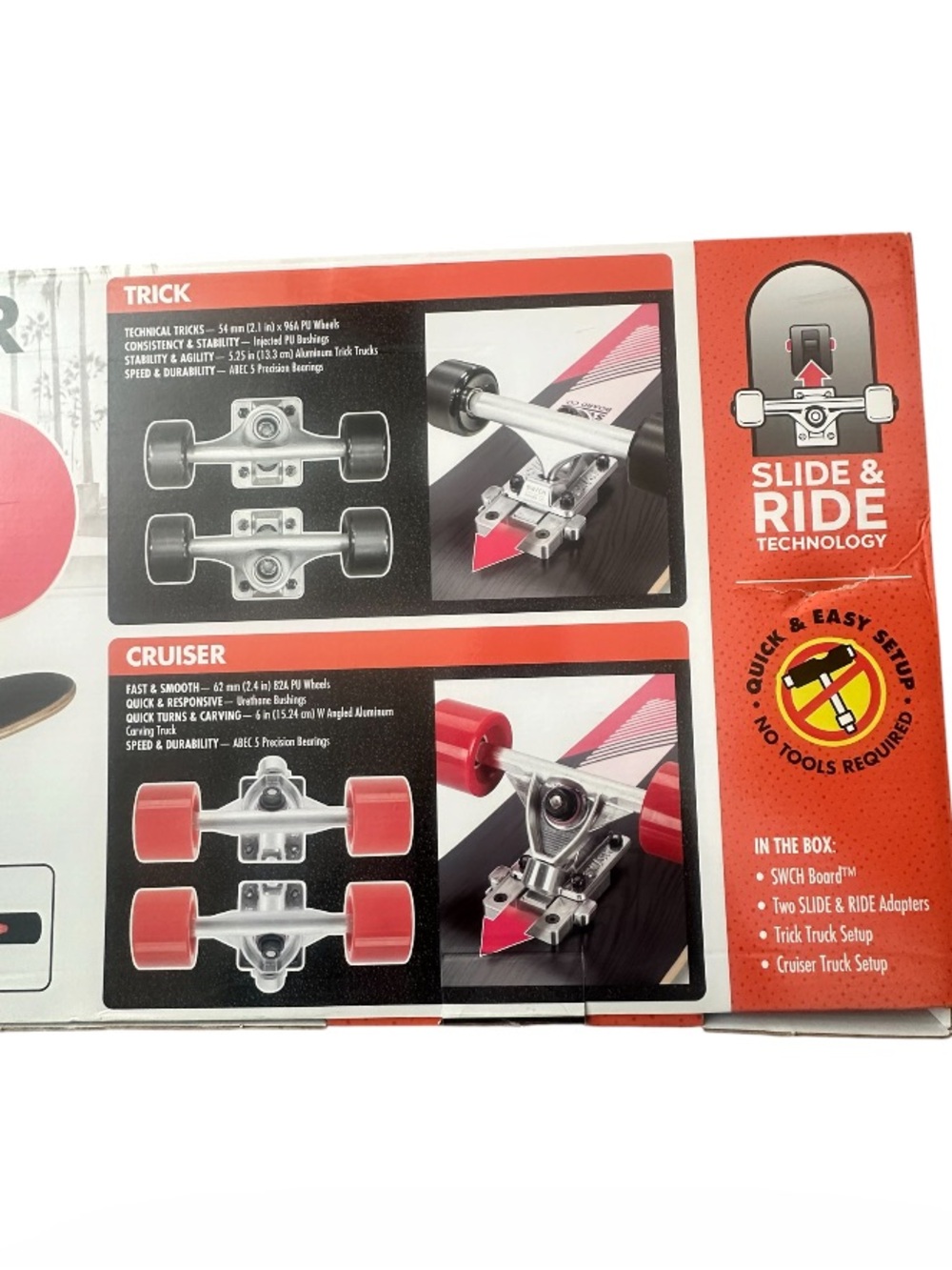 Swichboard 2-in-1 Skateboard - Trick/ Cruiser No Tools Needed - Ship Alone - Picture 4 of 4